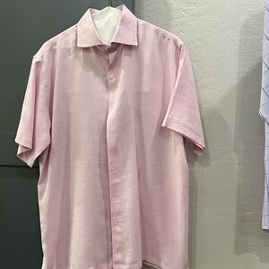 Classic Pink Short Sleeve Men's Shirt